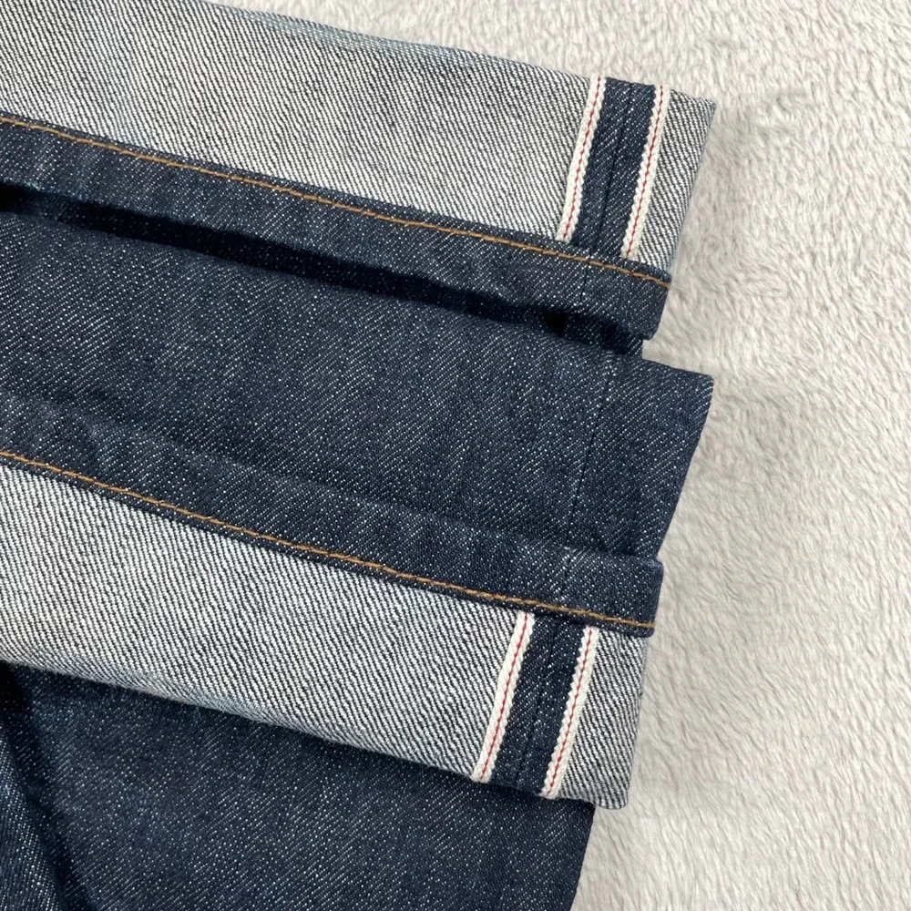 Bob Dong Selvedge Denim Jeans Mens 29x28 Straight Leg 15 Oz Blue Dark Wash